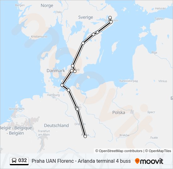 032 Bus Line Map