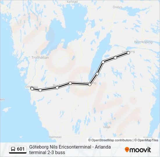 601 Bus Line Map