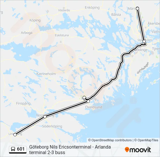 601 Bus Line Map