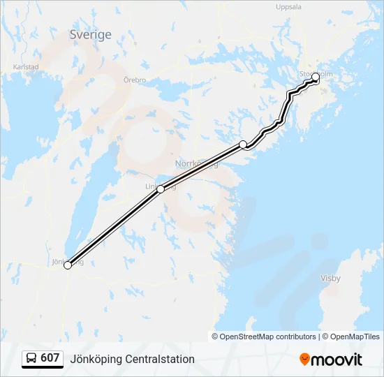 607 Bus Line Map