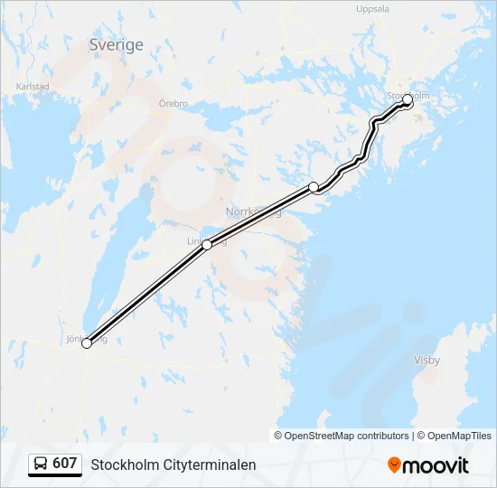 607 Bus Line Map