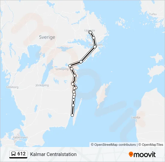 612 Bus Line Map