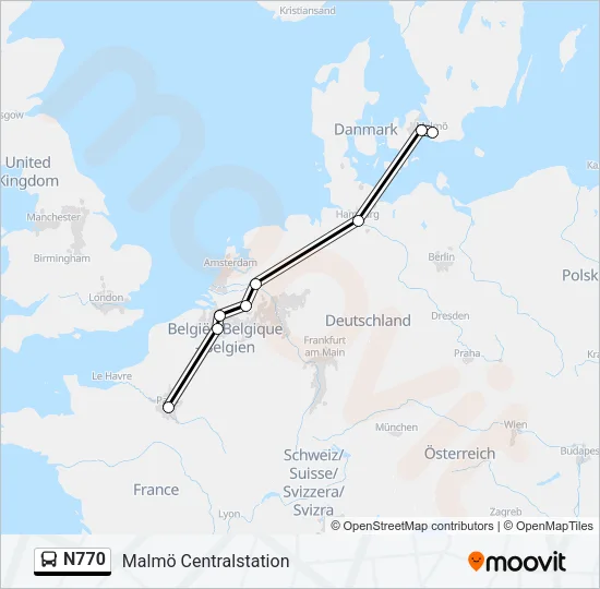 N770 Bus Line Map