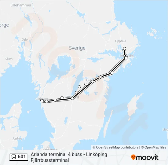 601 Bus Line Map