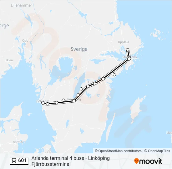 601 Bus Line Map