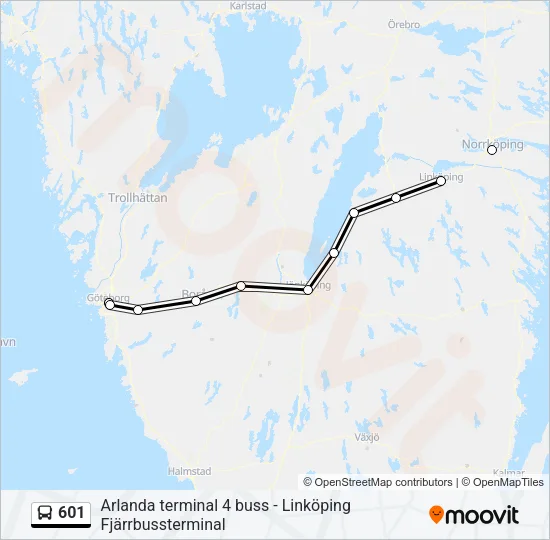 601 Bus Line Map