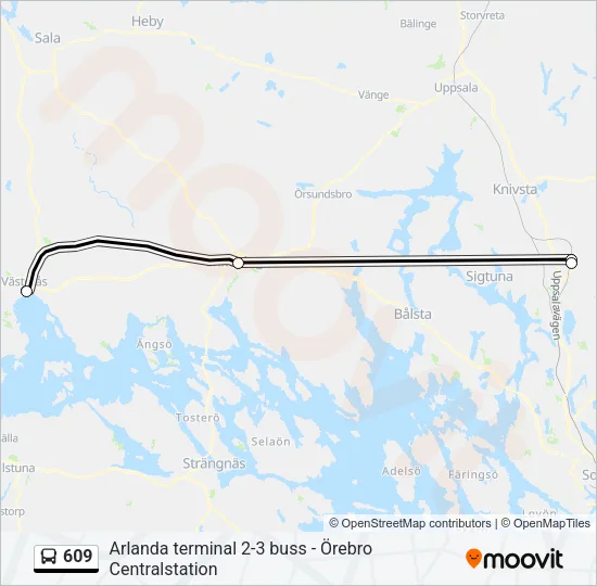 609 Bus Line Map
