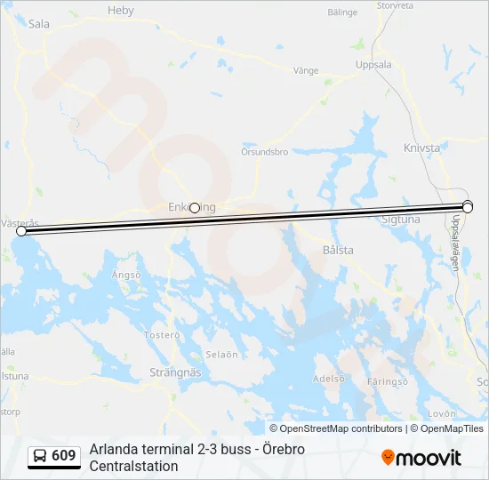 609 Bus Line Map
