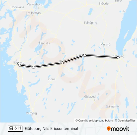 611 Bus Line Map