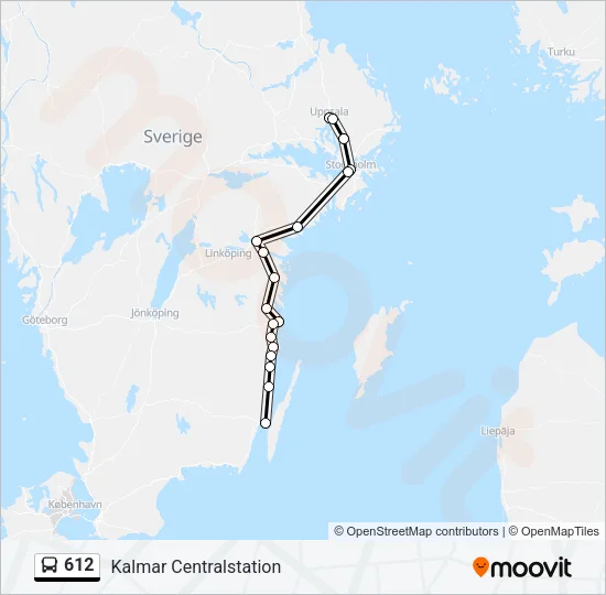 612 Bus Line Map