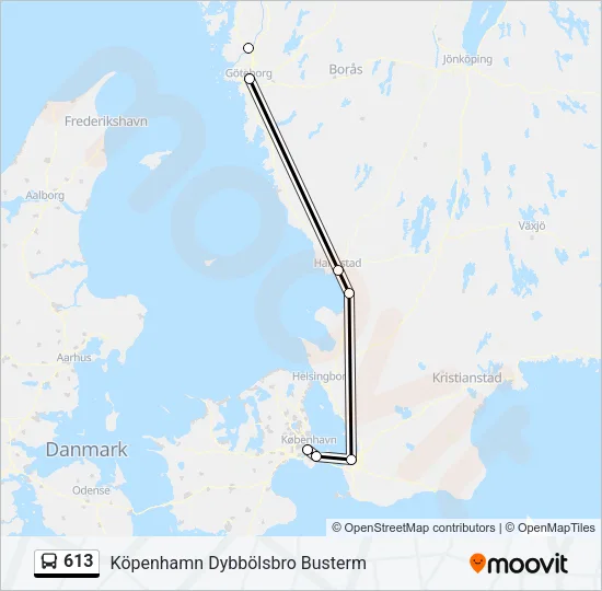 613 Bus Line Map