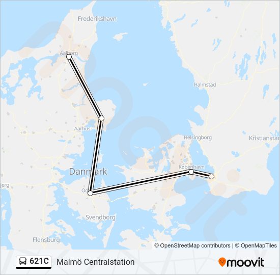 621C Bus Line Map