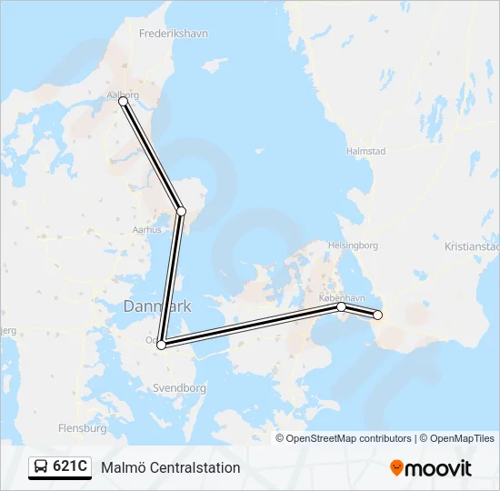 621C Bus Line Map