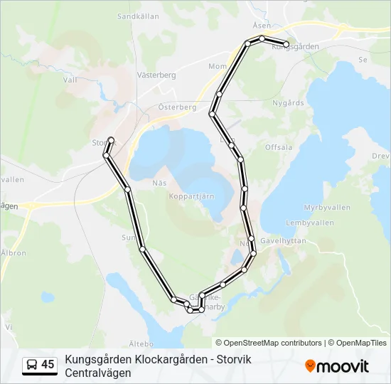 45 Bus Line Map