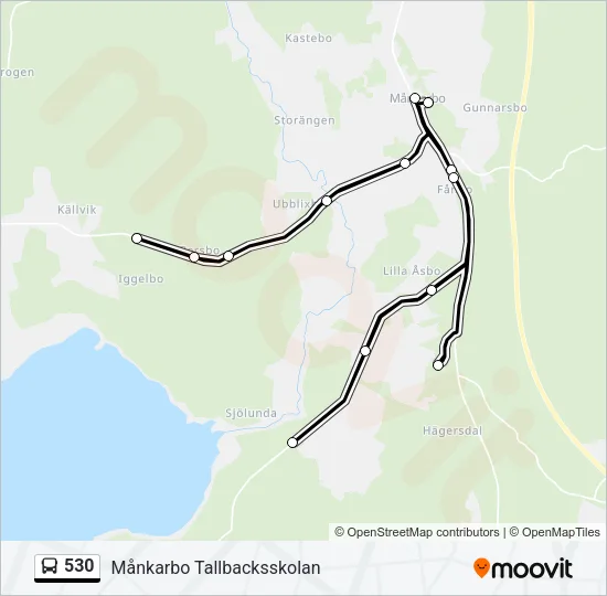 530 Bus Line Map
