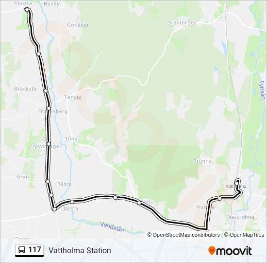 117 bus Line Map