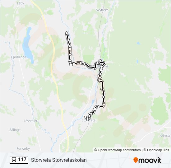 117 bus Line Map