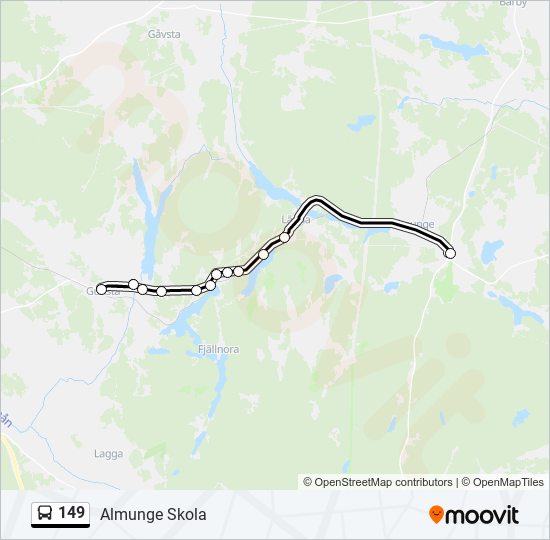 149 bus Line Map