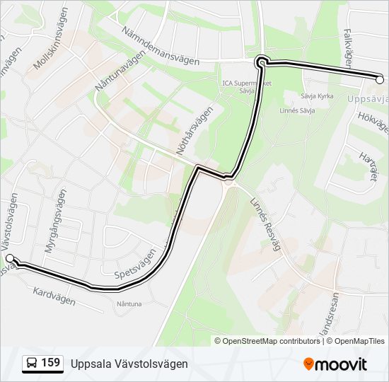 159 bus Line Map