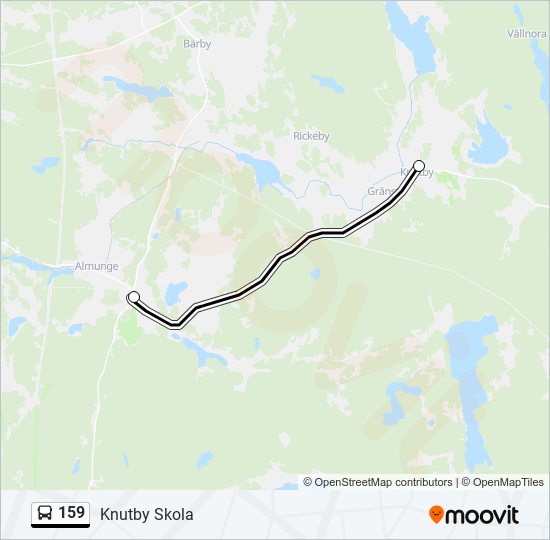 159 bus Line Map