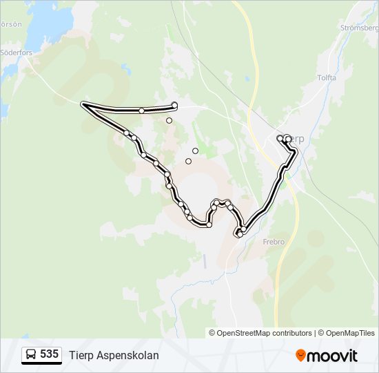 535 bus Line Map