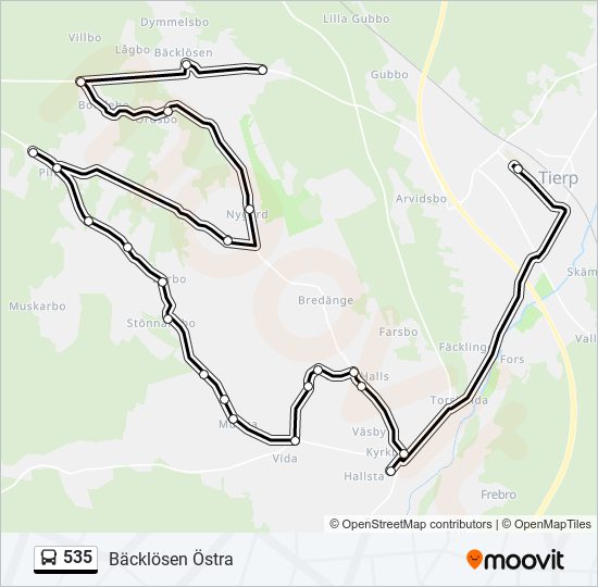 535 bus Line Map