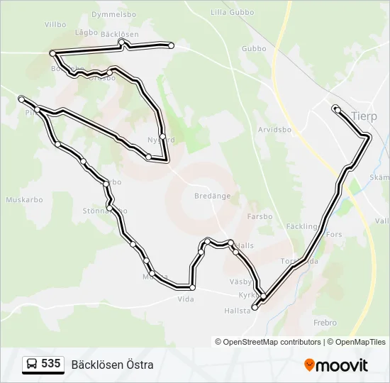 535 Bus Line Map