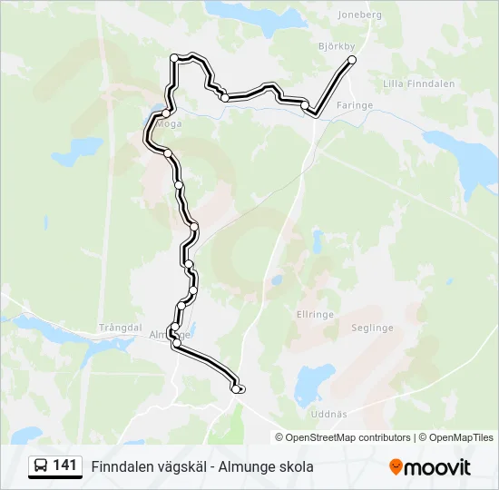 141 Bus Line Map