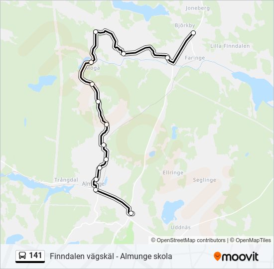 141 bus Line Map