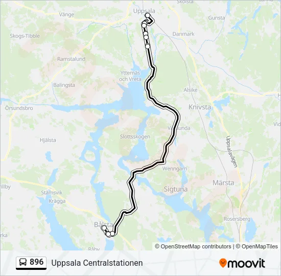 896 Bus Line Map