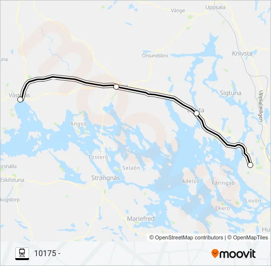 JAKOBSBERG STATION - VÄSTERÅS CENTRAL Train Line Map
