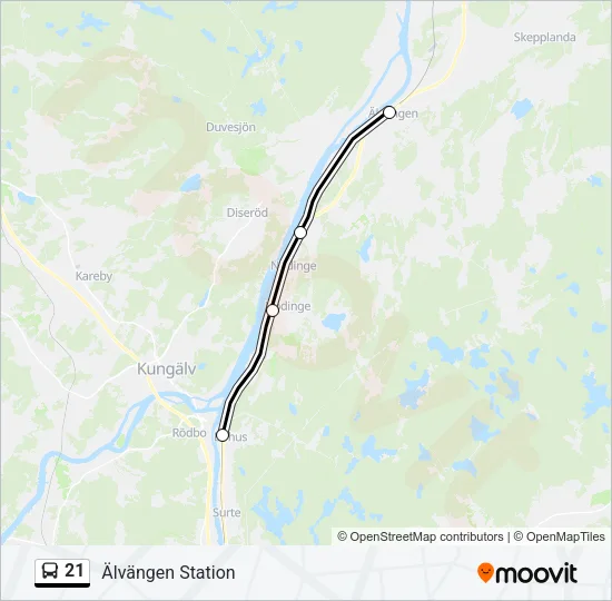 21 Bus Line Map