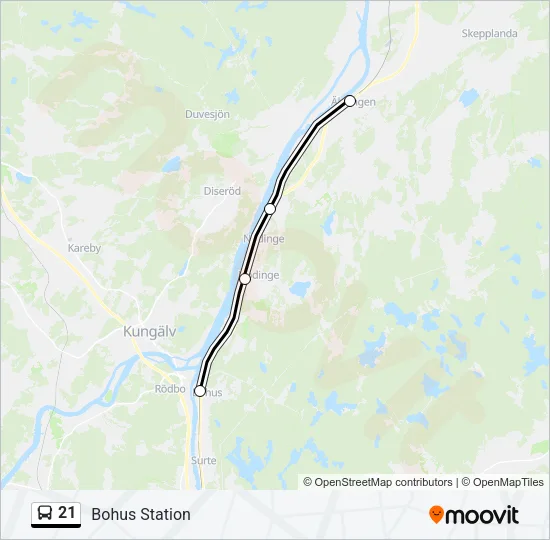 21 Bus Line Map
