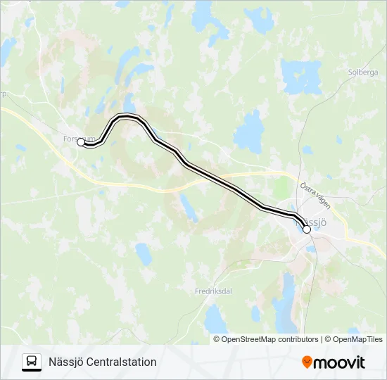 FORSERUM STATION - NÄSSJÖ CENTRALSTATION  Line Map
