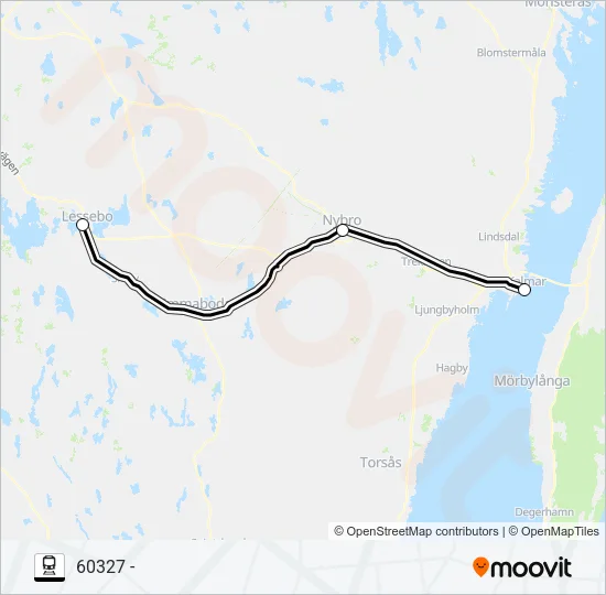 KALMAR CENTRAL - LESSEBO STATION Train Line Map