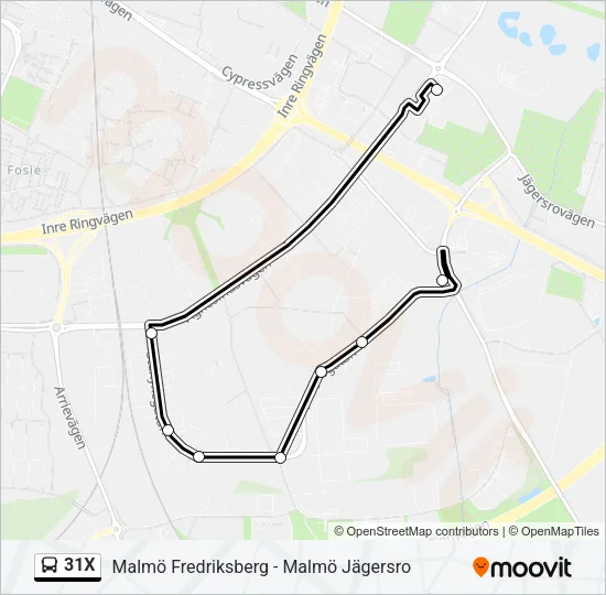 31X Bus Line Map