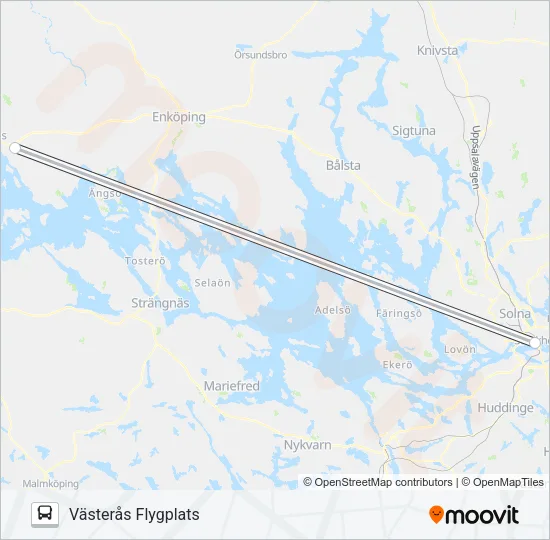 FLYGBUSSARNA Bus Line Map