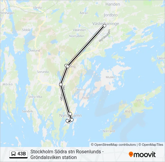 43B Bus Line Map