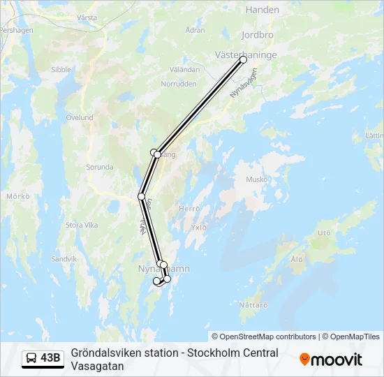 43B Bus Line Map