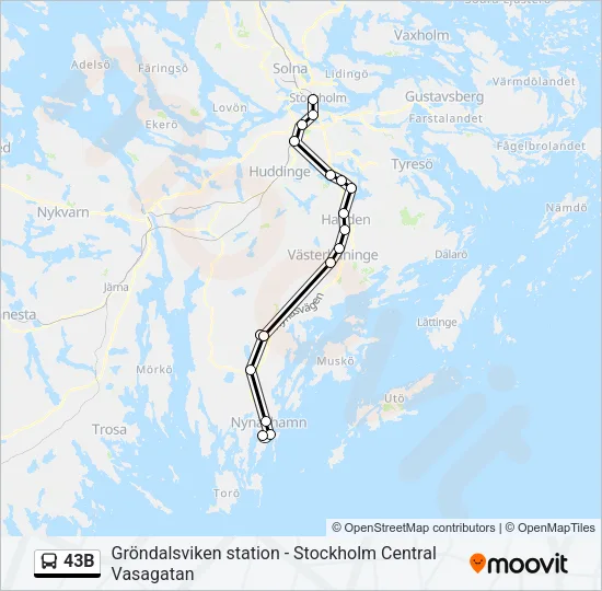 43B Bus Line Map