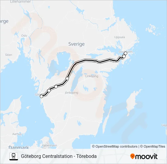 VR SNABBTÅG  Line Map