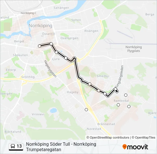 13 Bus Line Map