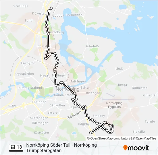 13 Bus Line Map