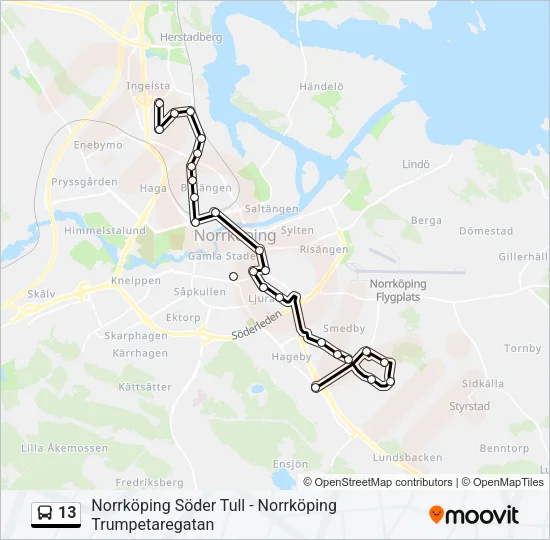 13 Bus Line Map