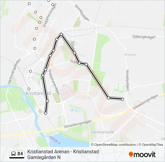 84 Bus Line Map