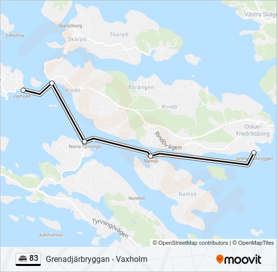 83 färja Linje karta