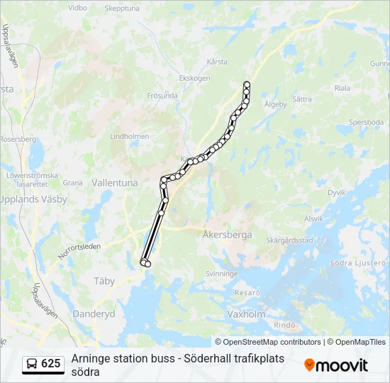 625 Bus Line Map