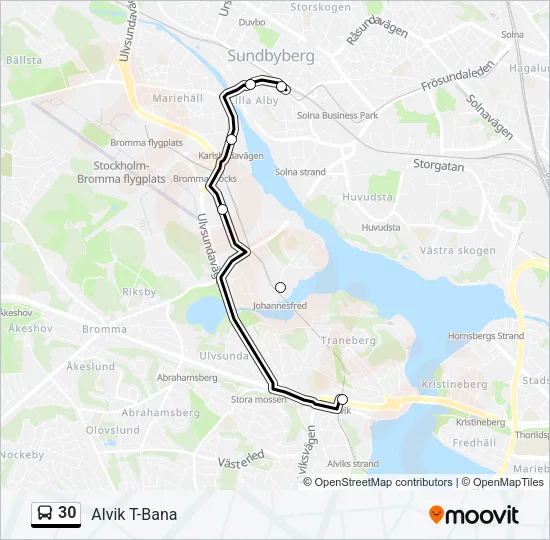 30 Bus Line Map