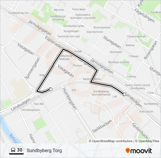 30 Bus Line Map