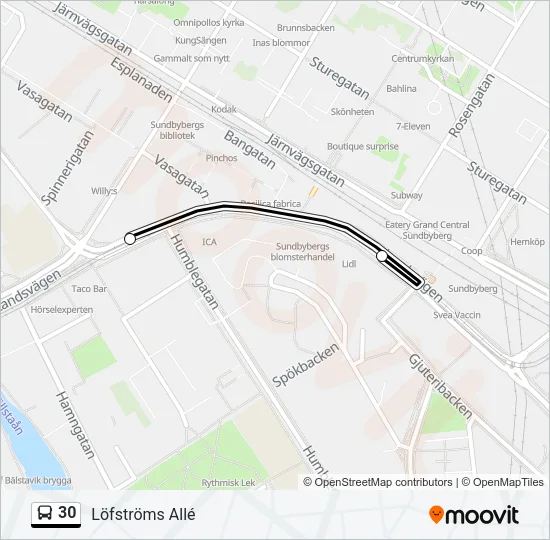 30 Bus Line Map